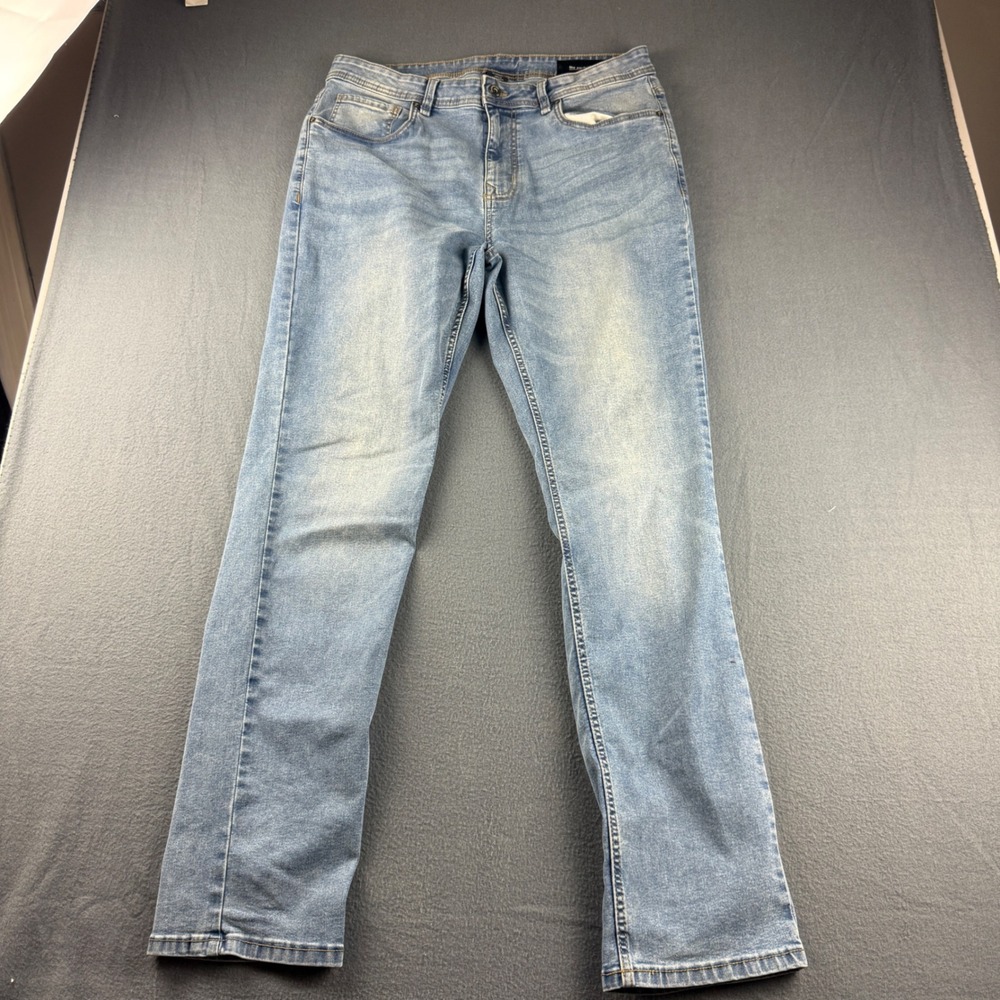 NYC The Perfect Jean Slim Thick Jeans Mens 34x34 (Fits 36x34) Blue Stretch Light